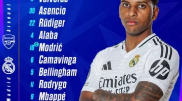 تشكيل ريال مدريد ضد أرسنال الرسمي arsenal vs real madrid في ربع نهائي دوري أبطال أوروبا 2025
