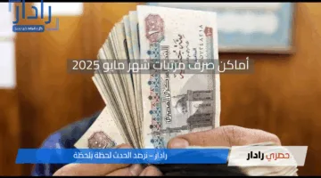 عاجل ورسميًا.. الحكومة تُعلن تبكير موعد صرف مرتبات شهر مايو 2025 وجدول الحد الأدنى للأجور الجديد بعد التعديلات الأخيرة.. اعرف التفاصيل الكاملة الآن!