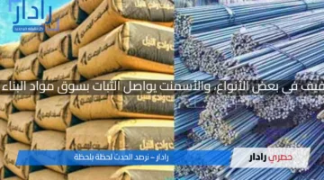 استقرار في أسعار الحديد وارتفاع طفيف في بعض الأنواع، والأسمنت يواصل الثبات بسوق مواد البناء في مصر اليوم الأحد 13 أبريل 2025