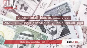 “سعر الريال السعودي يواصل استقراره أمام الجنيه المصري اليوم الجمعة 25 أبريل 2025!”.. وتعاملات البنوك تبدأ على وتيرة هادئة!!