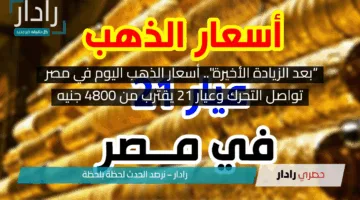 “بعد الزيادة الأخيرة”..أسعار الذهب اليوم في مصر تواصل التحرك وعيار 21 يقترب من 4800 جنيه