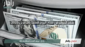 السوق السوداء تتراجع.. سعر الدولار في مصر اليوم السبت 26 أبريل 2025 “تعرف علي التفاصيل”