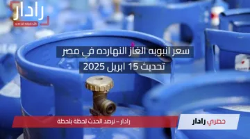 سعر انبوبه الغاز النهارده في مصر.. تحديث 15 أبريل 2025