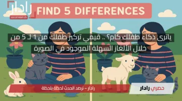 ياترى ذكاء طفلك كام؟ .. قيمي تركيز طفلك من 1 لـ 5 من خلال الألغاز السهلة الموجود في الصورة