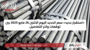 «استقرار جديد» سعر الحديد اليوم الاثنين 26 مايو 2025 بين توقعات وآخر التفاصيل