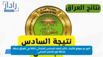 كيفية الاستعلام عن نتائج السادس الابتدائي 2025 العراق خطوة بخطوة