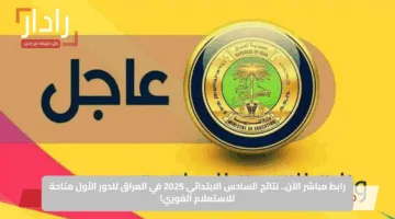 رابط مباشر الآن.. نتائج السادس الابتدائي 2025 في العراق للدور الأول متاحة للاستعلام الفوري