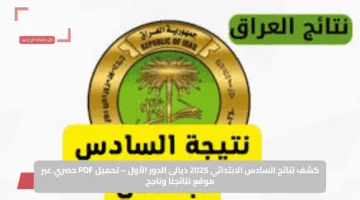 ” رابط سريع ” الآن نتائج الصف السادس الابتدائي PDF فى العراق 2025 تعرف نتيجة 6 ابتدائي  الدور الاول