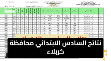 ترقب واهتمام.. نتائج السادس الابتدائي 2025 محافظة كربلاء صدرت الآن عبر الرابط الرسمي