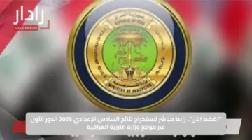 “اضغط الآن”.. رابط مباشر لاستخراج نتائج السادس الإعدادي 2025 الدور الأول عبر موقع وزارة التربية العراقية