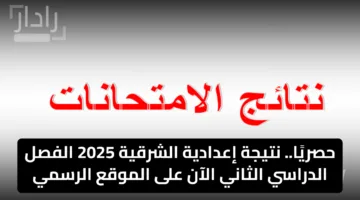حصريًا.. نتيجة إعدادية الشرقية 2025 الفصل الدراسي الثاني الآن على الموقع الرسمي