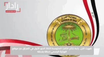 ظهرت الآن.. رابط نتائج الثالث المتوسط 2025 الدور الأول في العراق عبر موقع الوزارة الرسمي لحظة بلحظة