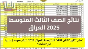 نتائج الثالث المتوسط 2025 الدور الأول PDF من موقع نتائجنا لجميع المحافظات العراقية فور إعلانها