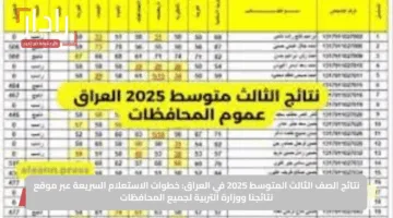 العد التنازلي.. رابط نتائج الثالث متوسط بالعراق 2025 الدور الأول عبر موقع نتائجنا