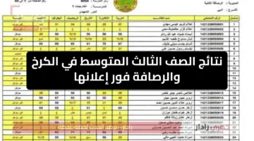 فور إعلانها.. رابط نتائج الصف الثالث المتوسط في الكرخ والرصافة بالعراق 2025 عبر موقع نتائجنا ووزارة التعليم