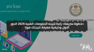 برابط شغال نتيجة الدبلومات الفنية 2025 عبر موقع nategafany.emis.gov.eg وكيفية معرفة نتيجتك فورًا لجميع الشعب