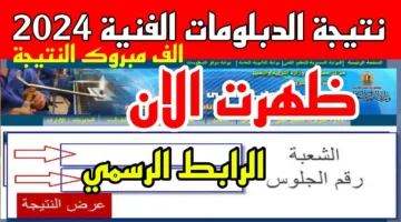 Now “إستعلم حالا” نتيجة الدبلومات الفنية الدور الأول 2025 عبر الموقع الرسمي للتعليم الفني