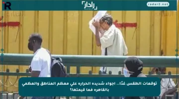 توقعات الطقس غدًا.. أجواء شديدة الحرارة على معظم المناطق والعظمى بالقاهرة فما قيمتها؟
