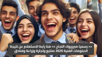 استعلم عن نتيجة الدبلومات الفنية 2025 بعد اعلانها رسميا اليوم بنسبة نجاح 70.4%